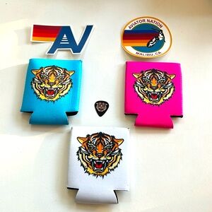 NEW Aviator Nation Tiger KOOZIES  Guitar Pic, Stickers Swag